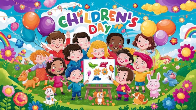 子どもの日のポスター - 子供の絵を描くポスター