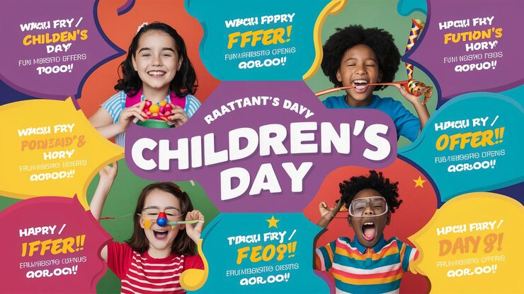 Photo a poster for childrens days day day with the words childrens day on it