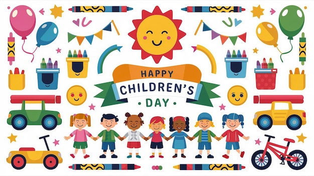 a poster of childrens toys including childrens day