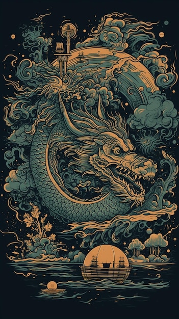 Photo a poster for the chinese dragon.