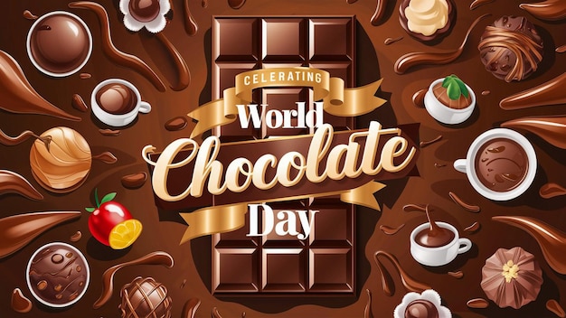 a poster of a chocolate world chocolate day poster