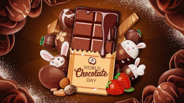 世界チョコレートデーのポスター チョコ