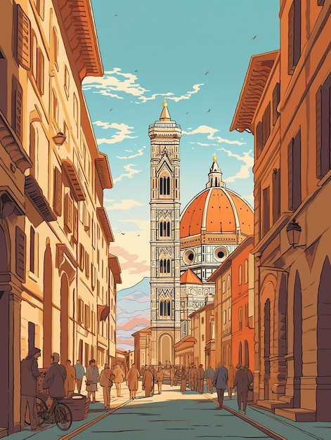 a poster for the city of vector art illustration