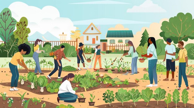 Photo a poster for a community garden