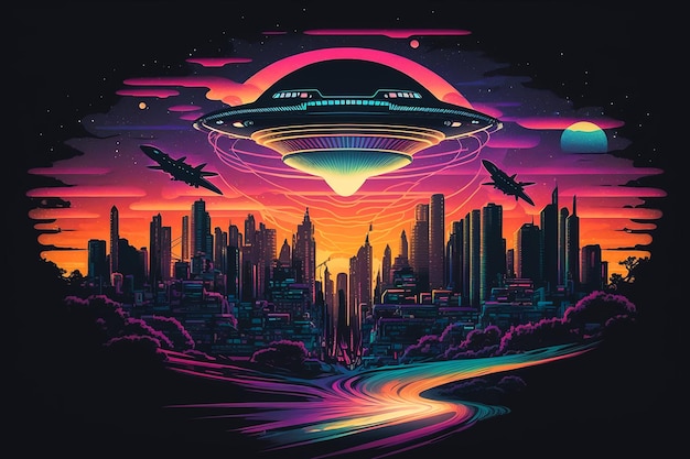 외계인 우주선이라는 콘서트 포스터.