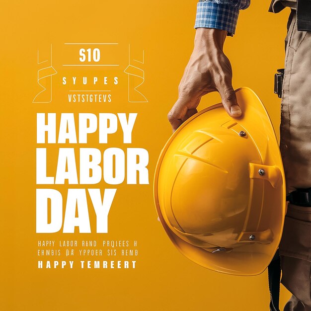 a poster for a construction worker with a hard hat on it