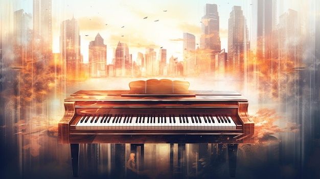 Foto poster del concerto dal vivo di pianoforte creative in città