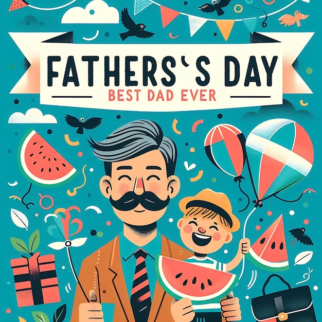Foto un poster per i giorni dei padri con una foto del giorno dei padri