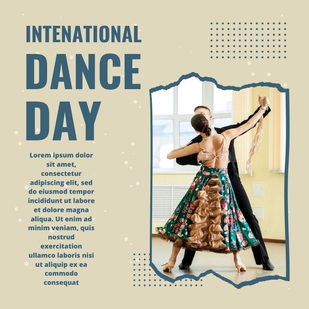 Photo a poster for a dance day that says international dance