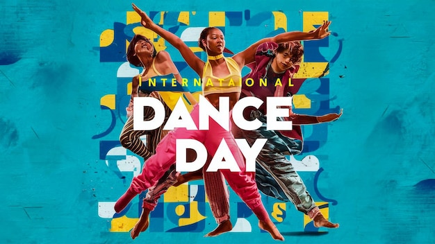 Foto un poster per il giorno della danza con le parole giorno della danza su di esso
