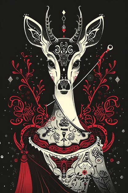 a poster for a deer with a red cover that says deer