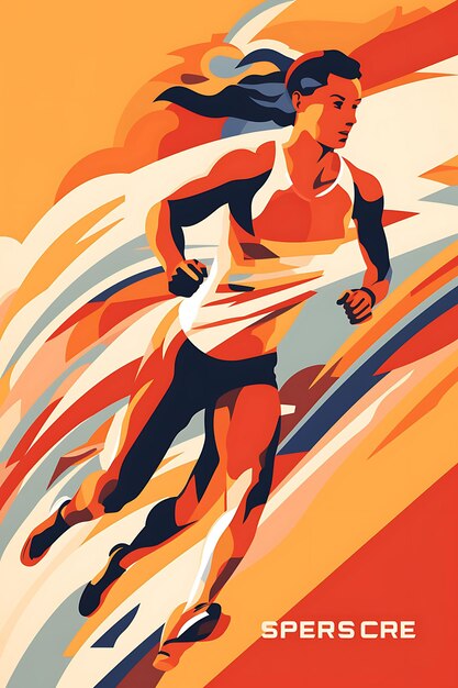 Poster design of 800 meter race speed and strategy warm toned color scheme wi vector 2d flat ink