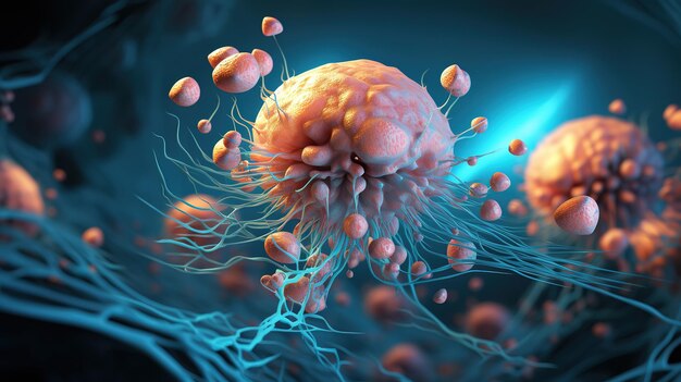 Дизайн плаката для рака яичников у человека в организме человека Generative Ai