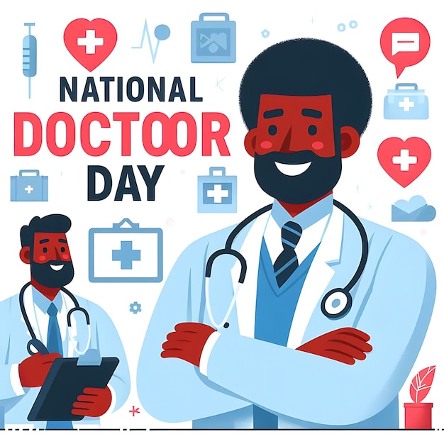 a poster of doctor day with a stethoscope on it