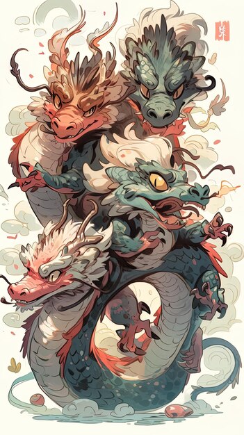 a poster for the dragon with dragons on it