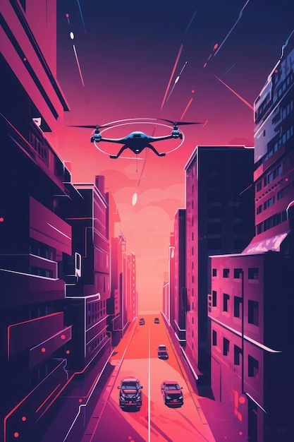 A poster for a drone that says'drones'on it