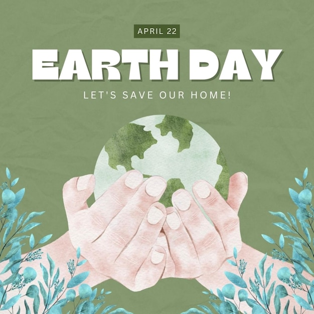 Photo a poster for earth day that says earth day save our house