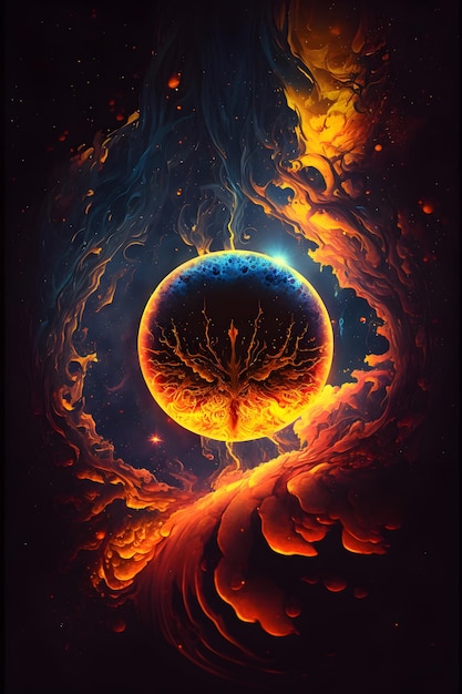 A poster for the earth with a tree on it