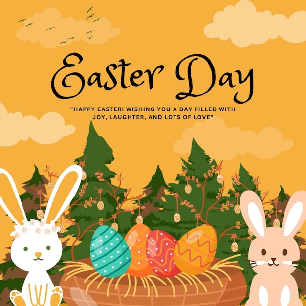 a poster for easter day with easter eggs on it