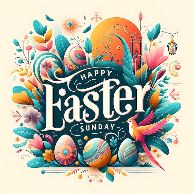 a poster for easter sunday which says happy easter
