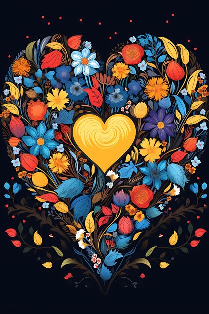 Poster of Embracing Diversity Hands of Different Races Forming a Heart Design Art 2D Tshirt Ink