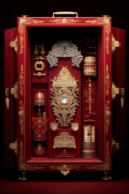 Premium AI Image  A Poster of an Exquisite Gift Box Unveiling Its 