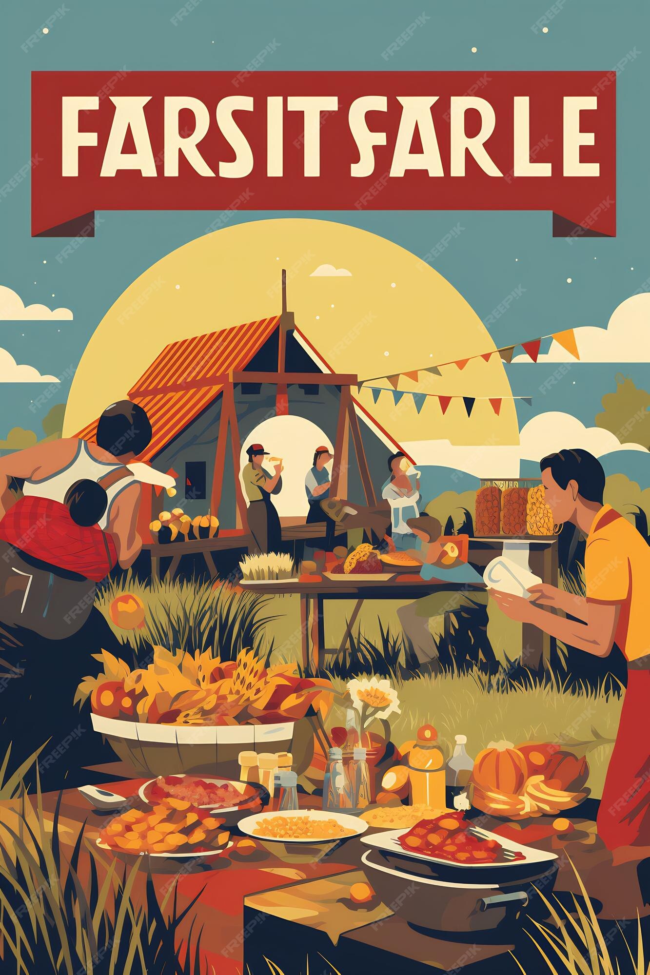 Premium AI Image Poster For A Family Picnic With A House And People premium-ai-image-poster-for-a-family-picnic-with-a-house-and-people