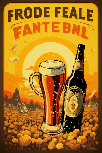 A poster for the fanta fanta with a bottle of beer