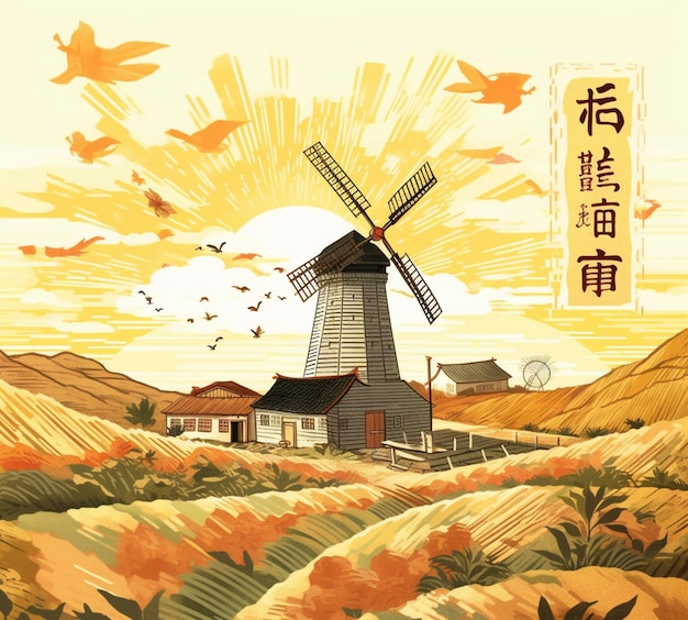 Foto un poster per una fattoria con sopra la scritta 