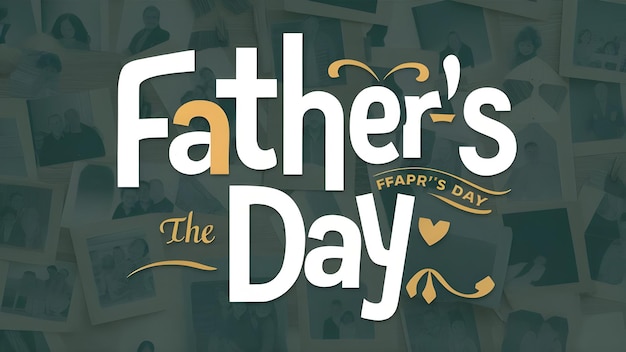 Photo a poster for a fathers day with a gold and white background