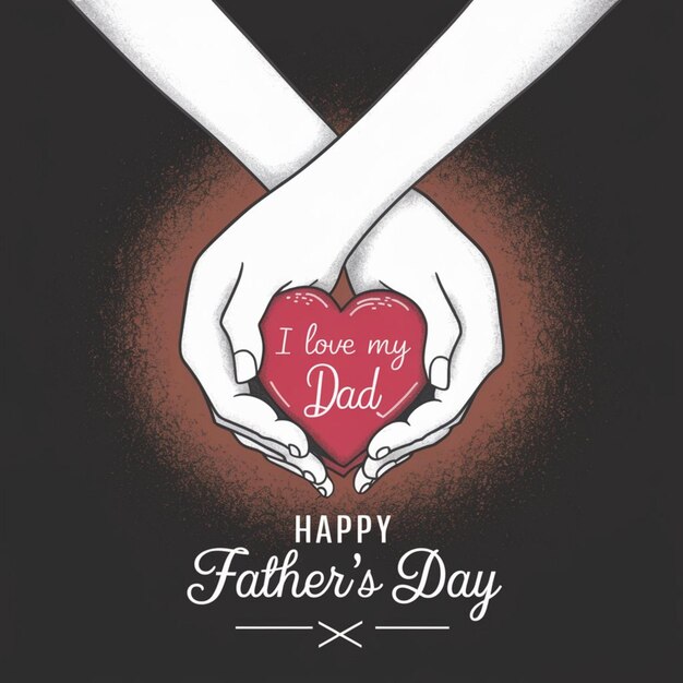 a poster for a fathers day with a heart that says i love my dad