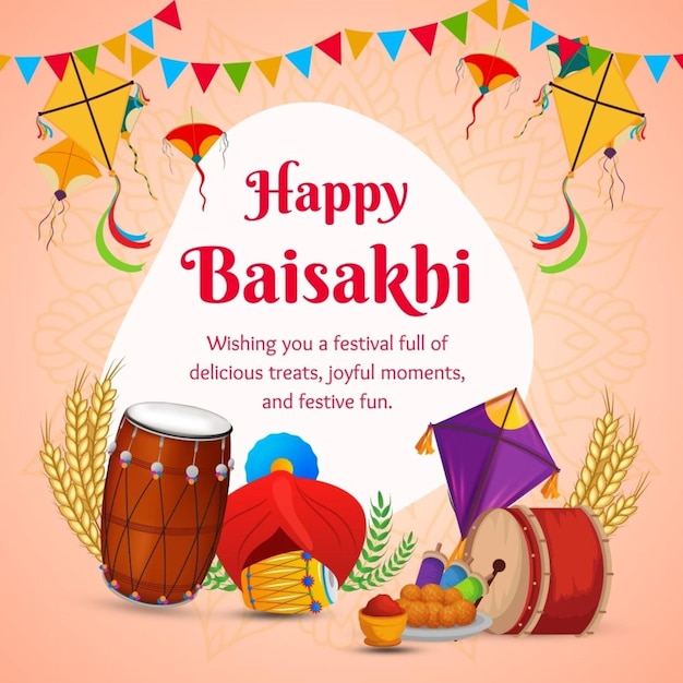 Photo a poster for a festival called happy baisakhi