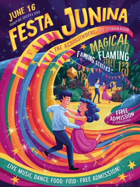 Photo a poster for a festival featuring a man and woman dancing