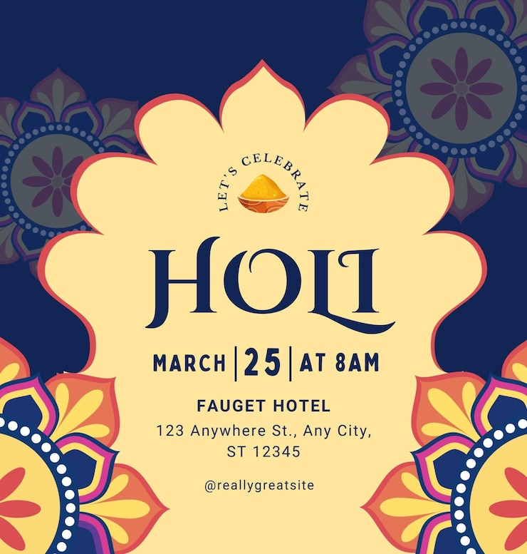 फोटो a poster for the festival of india holi with a picture of a festival on it