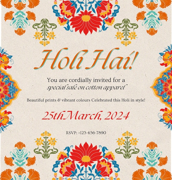 a poster for the festival of the year Holi