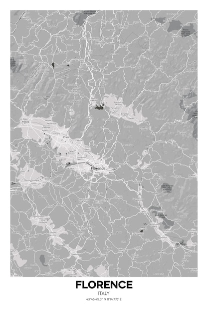 Плакат Флоренция Италия карта