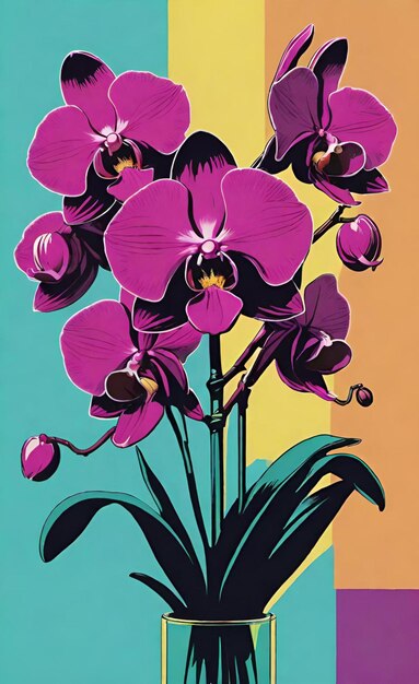 a poster for a flower show with purple flowers