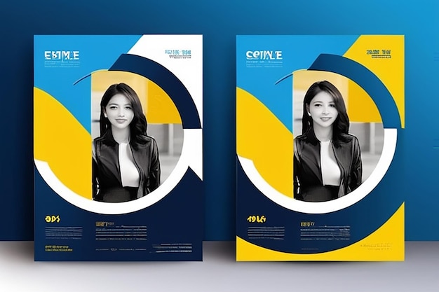 poster flyer brochure cover design layout met cirkelvormige grafische elementen en