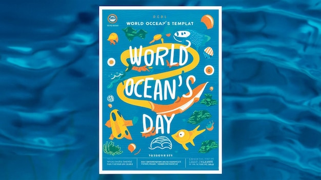 Фото Постер на день мира на воде с рыбой и рыбой