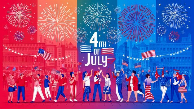 Photo a poster for the fourth of july of july
