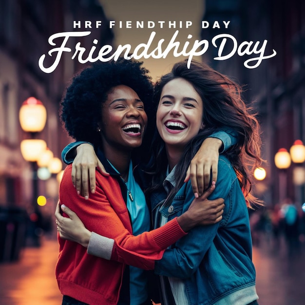 Foto un poster per un giorno d'amicizia giorno d'amisia con un amico
