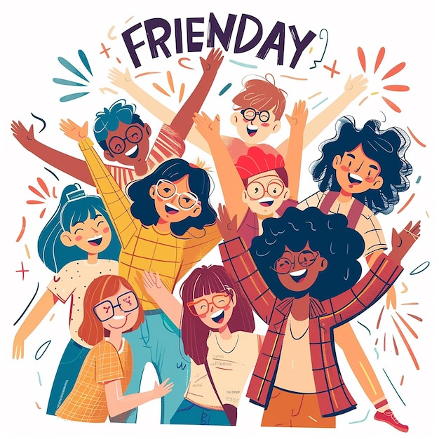 Photo a poster for friends that say quot friendship day quot