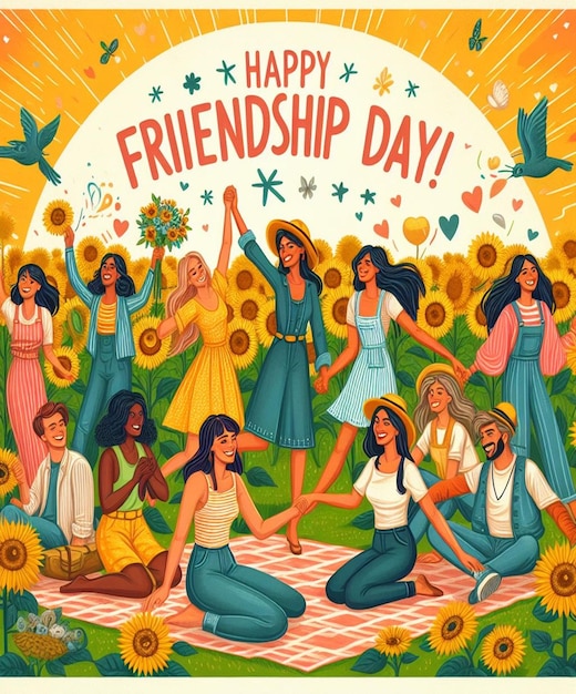 a poster for friendship day with friends on the cover