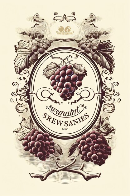 a poster for a fruit and grapes from the vineyard