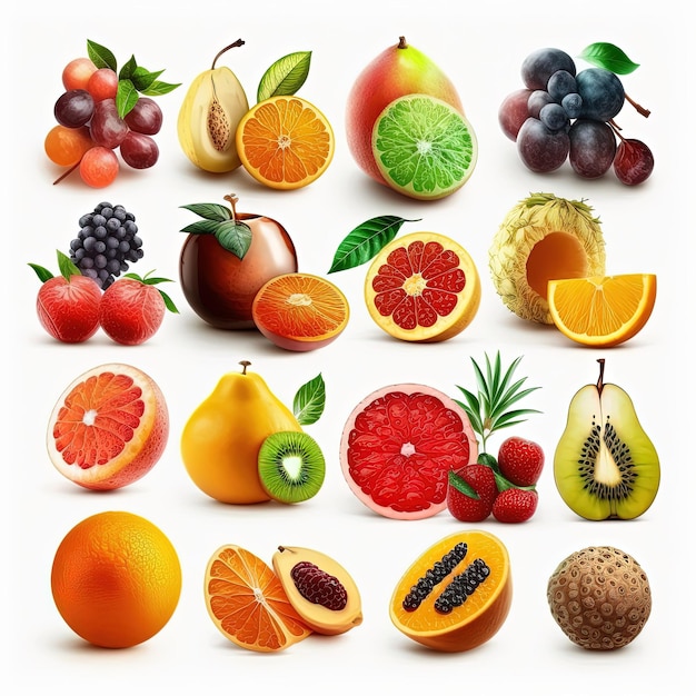 A poster of fruits including one that says'fruit '