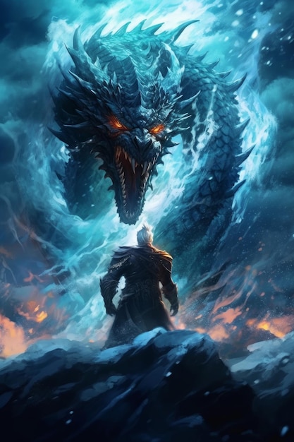 A poster for the game of thrones shows a dragon and the words game of thrones.