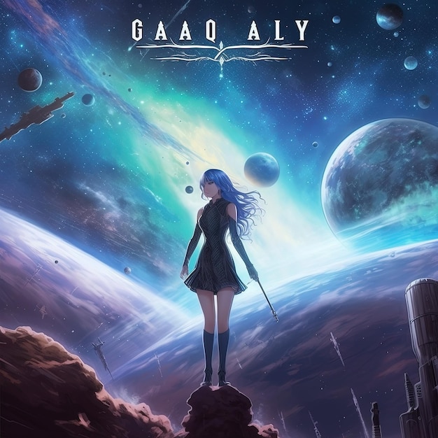 A poster for gaq aliy shows a woman standing on a rock.