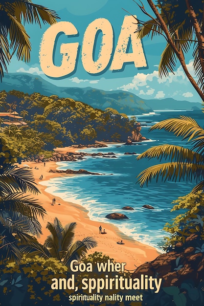 Premium AI Image Poster of Goa Text and Slogan Where Sun Sand and