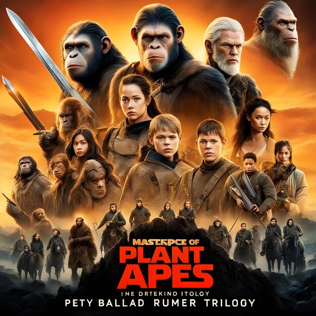 Photo a poster for a gorillas of the apes called chimpanzees