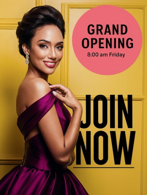 a poster for grand opening is titled grand opening